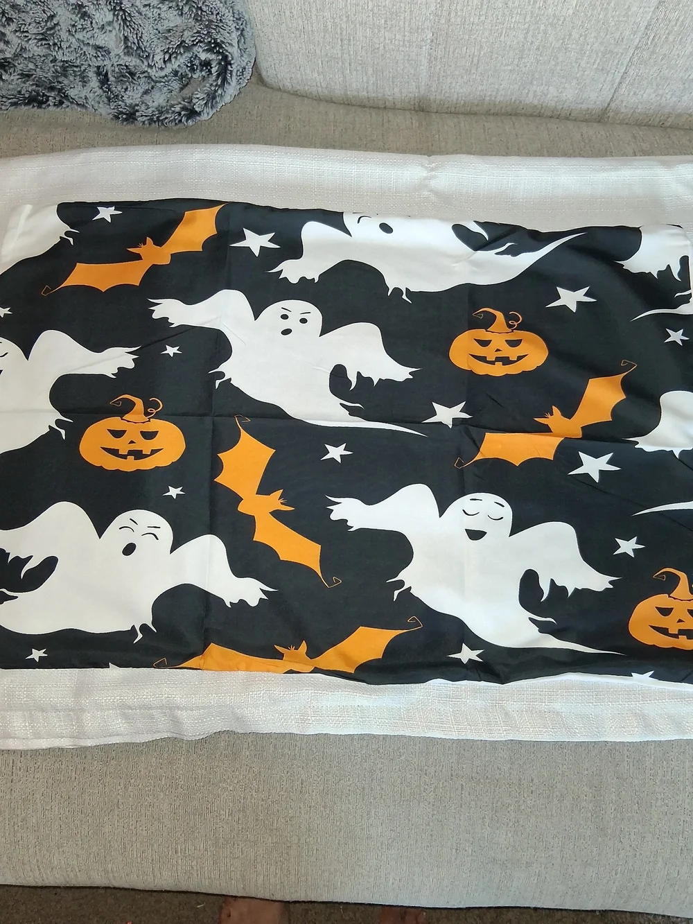 NIB Halloween Queen 4 Pc Bedding Set Pumpkins Bats Ghosts